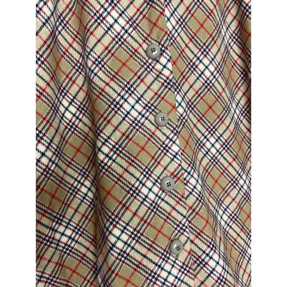 Vintage Century of Boston Wool Plaid Button Front Skirt Tan Size 14 - Picture 8 of 8